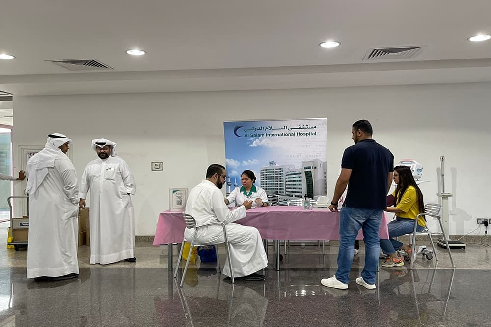 فعالية مستشفى السلام الدولي بمناسبة يوم السكر العالمي في شركة الأنظمة الآلية